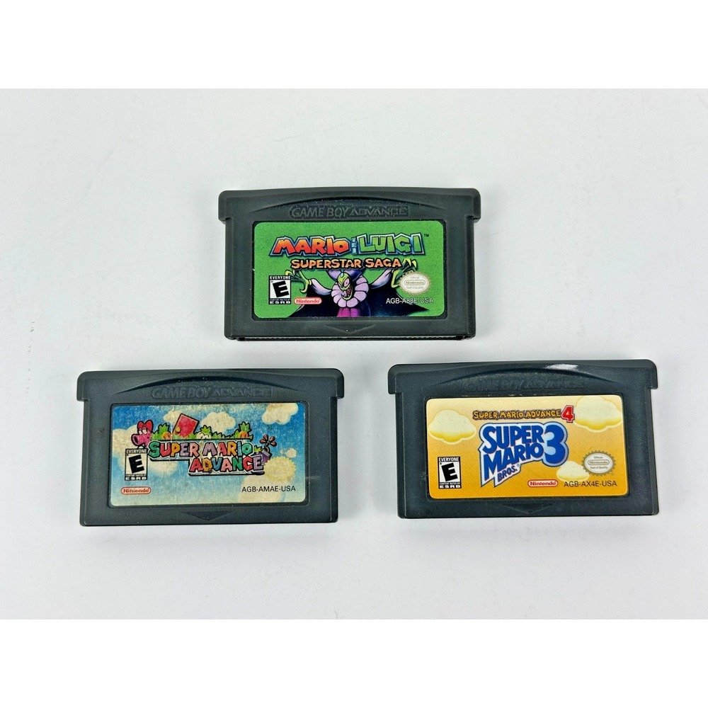 SUPER MARIO ADVANCE + 4 SUPER MARIO 3 + SUPERSTAR SAGA FOR GBA LOT OF 3 TESTED